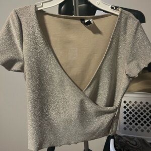 H&M crop top in sparkly white